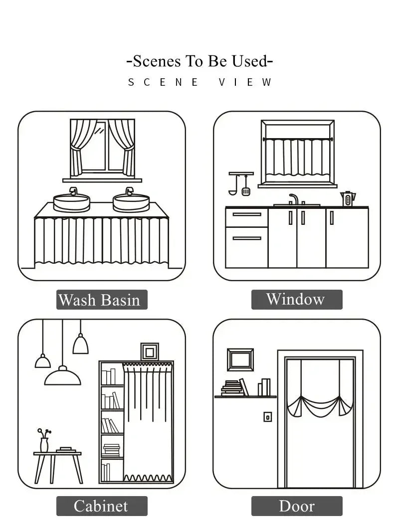 Pink Short Plaid Sheer Tulle Curtains lWindow Screens Voile Drapes Home Decor