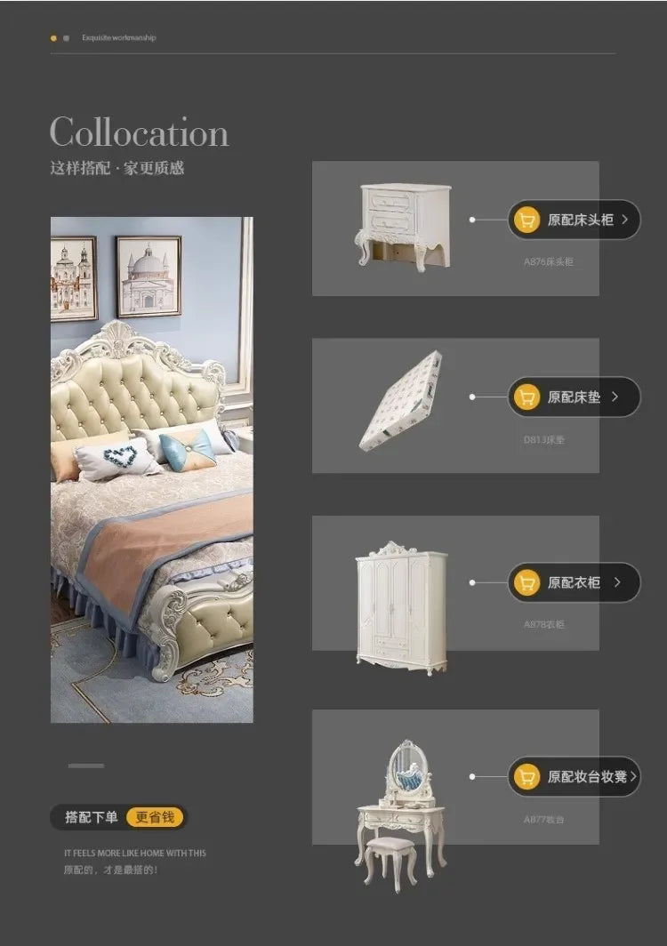 Luxury Frame Double Bed Furniture Sets