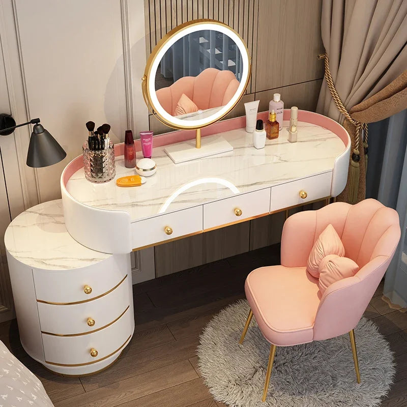 Vanity Table Women Luxury European Big Stool Study Dressing Table Organizer Home Furniture