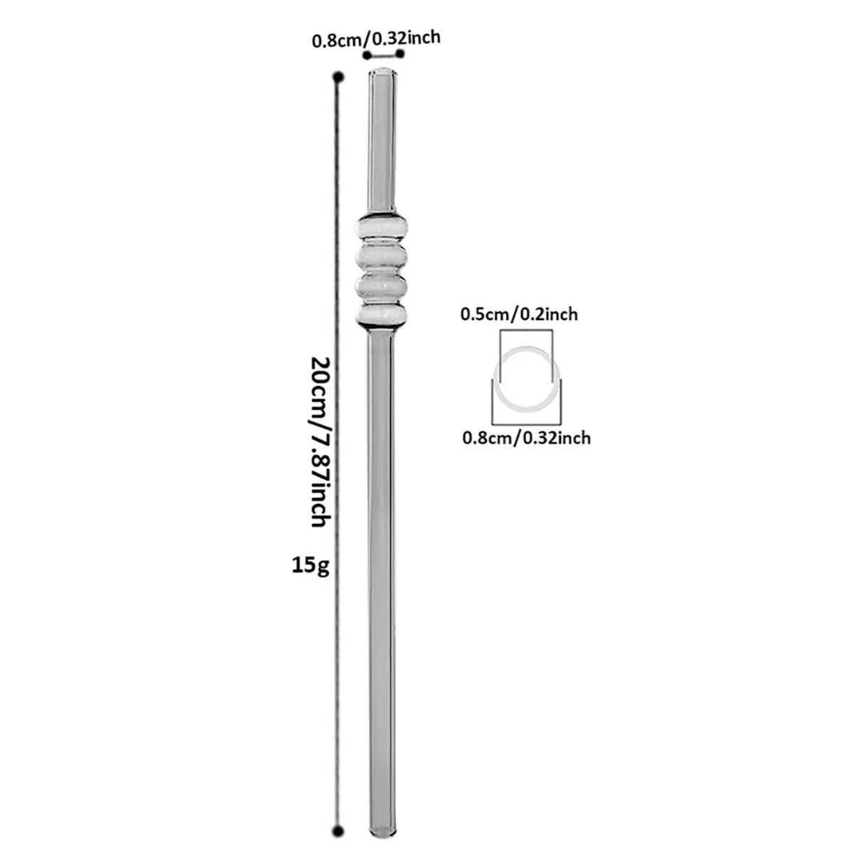 Ice-sugar Gourd Glass Straws Set High Borosilicate Drinking Straw Set with Brush 5pcs