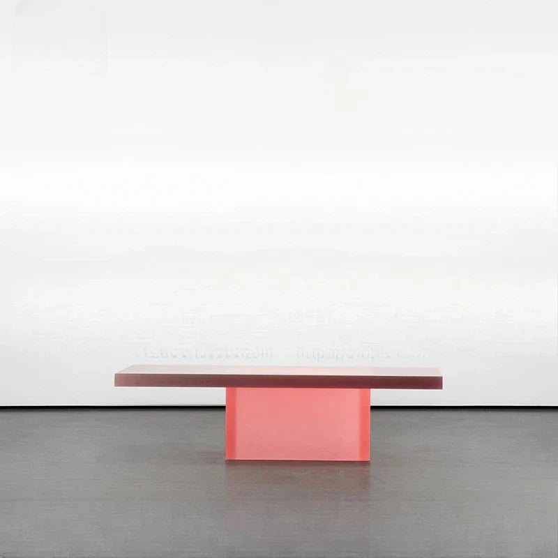 Luxury Creative Pink Rectangular Acrylic Coffee Table Modern Living Room Sofa Matte Corner Table