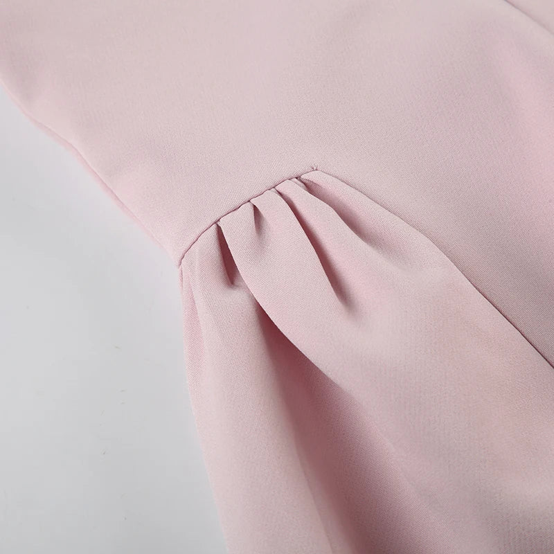 Dress Pink Coquette Aesthetic Puffy Bow Halter-neck A-line Mini Dress