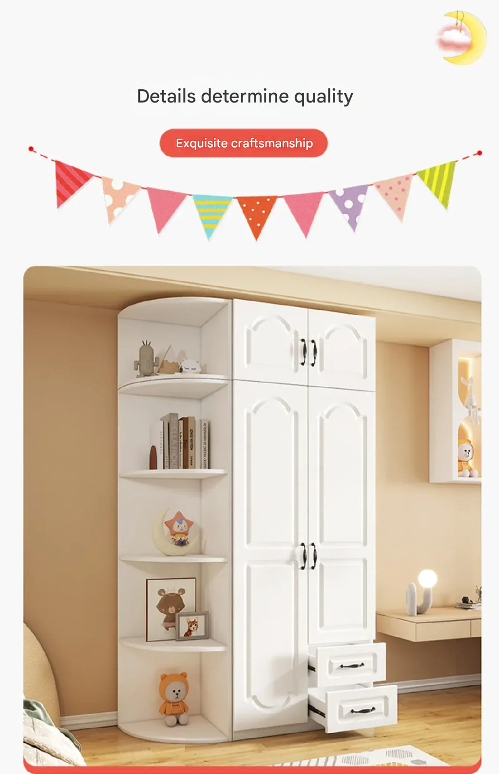 Two Door Wardrobe Clothing Organizer Style Wooden Wardrobe Summer Heavy Duty