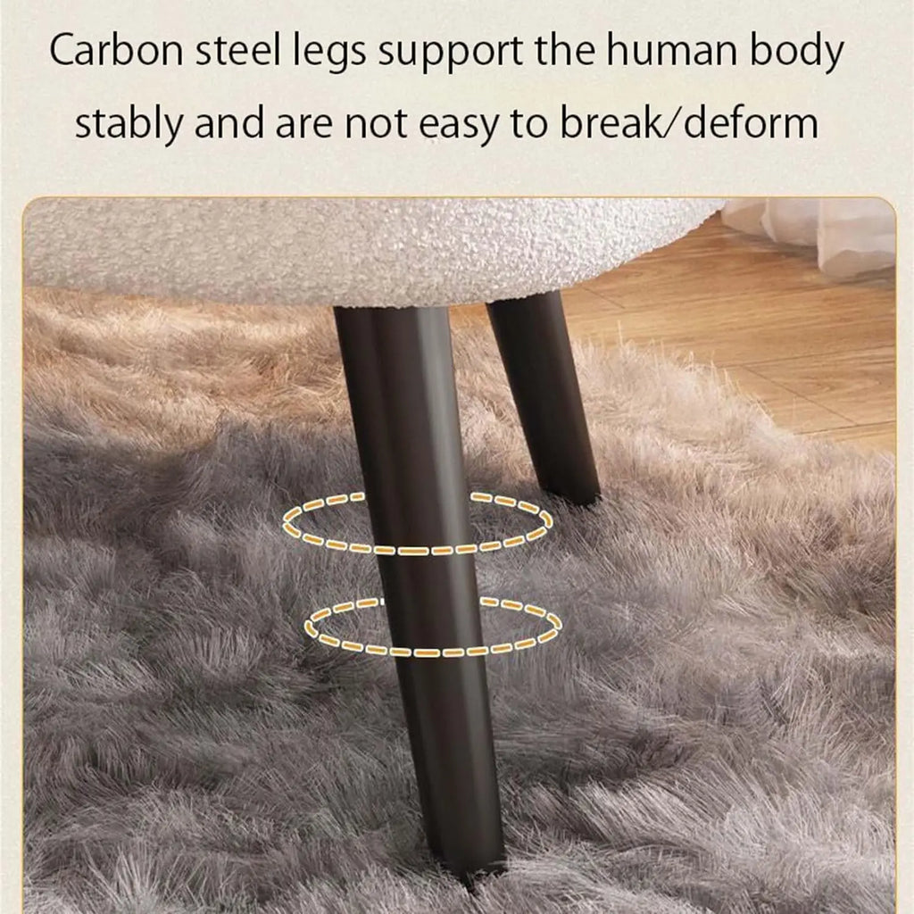 Modern Accent Chair, Single Couch Chair Lazy Sofa Accent Chair, Curved Design Backrest Lambswool Fabric