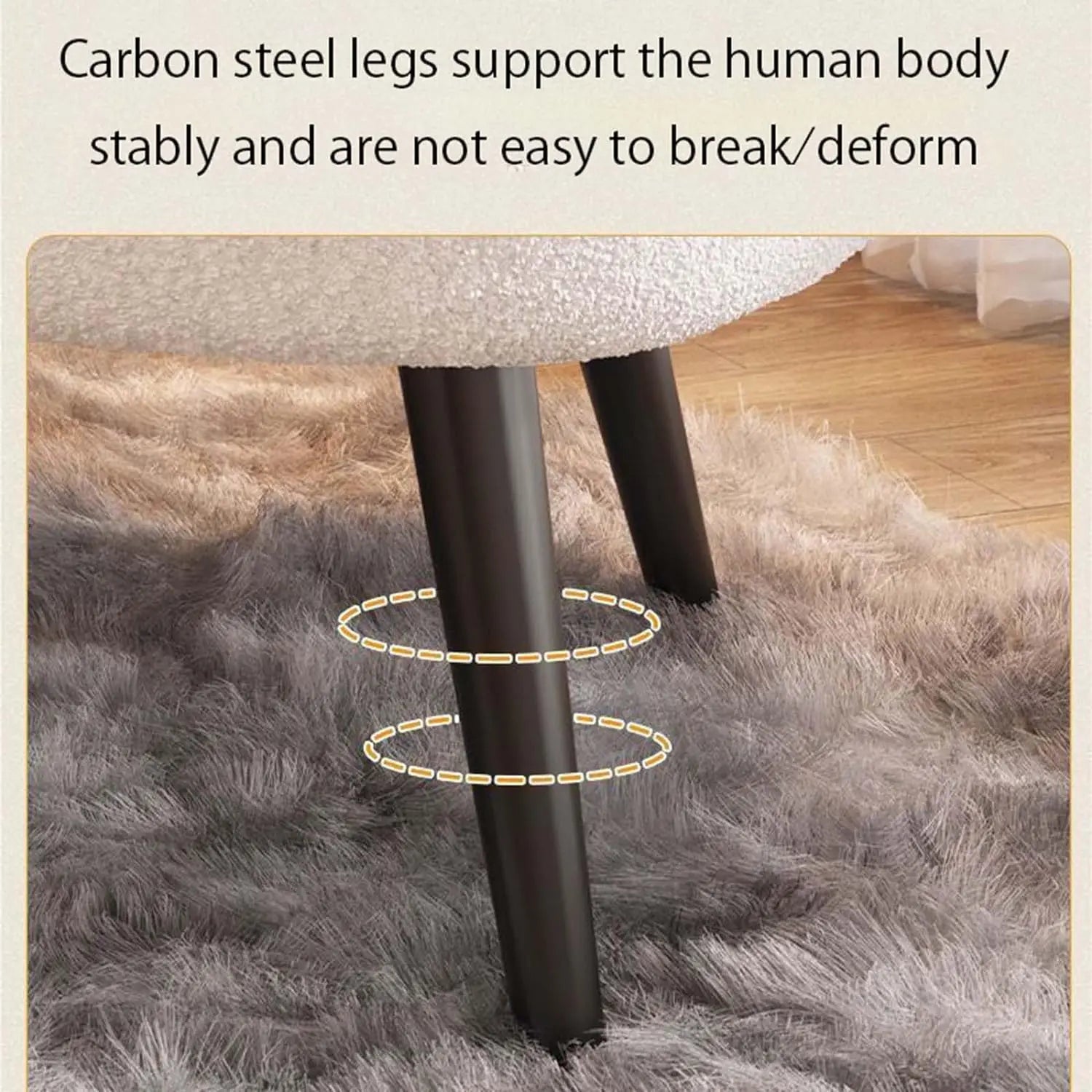 Modern Accent Chair, Single Couch Chair Lazy Sofa Accent Chair, Curved Design Backrest Lambswool Fabric