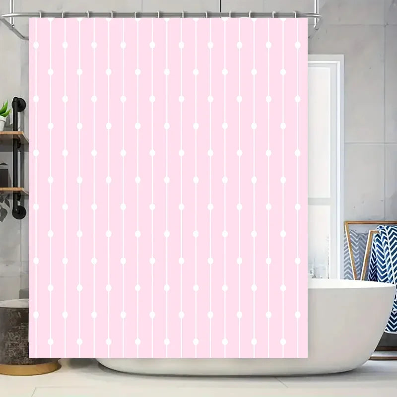 Shower Curtain with Pink Polka Dots: Perfect for Adding a Touch of Whimsy to Your Bathroom Decor