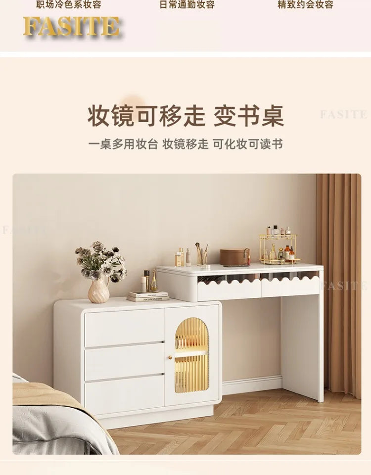 Modern Simple Makeup Table Household Bedroom Writing Desk Corner Desk Integrated Makeup Table