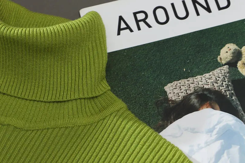 Women Fall Turtleneck Sweater Knitted Soft Pullovers Cashmere Jumpers Basic Soft Sweaters For Women Autumn Winter