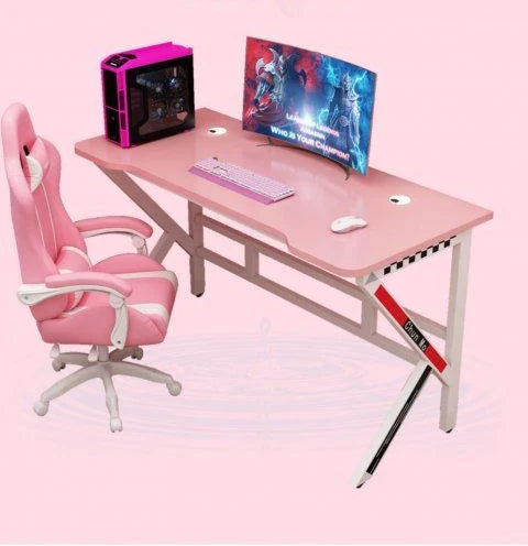 Pink Gaming Desk Girls Study Desk Laptop Table Computer Table Chair Live Gamer Home Live Desks Bedroom Desktop Gamer Desks