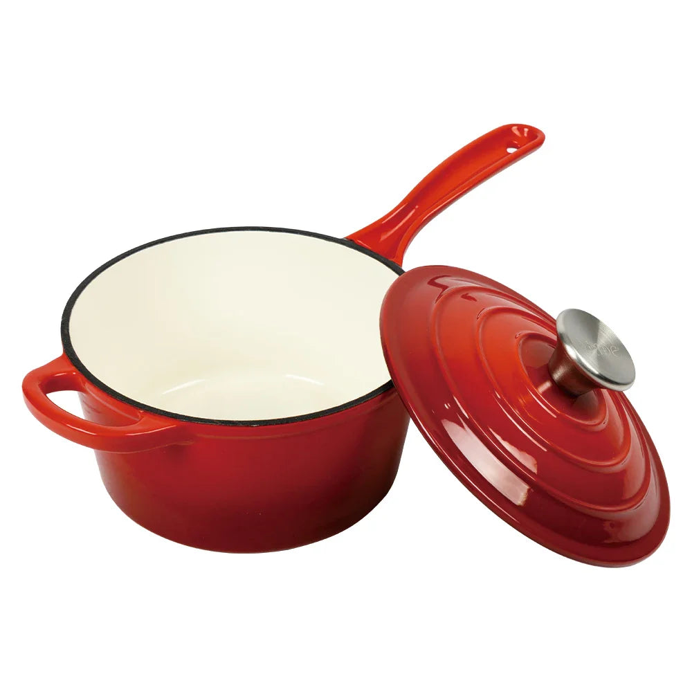 Red Enameled Dutch Oven Cast Iron Cookware Casserole Cooking Soup & Stock Pots And Pans Set