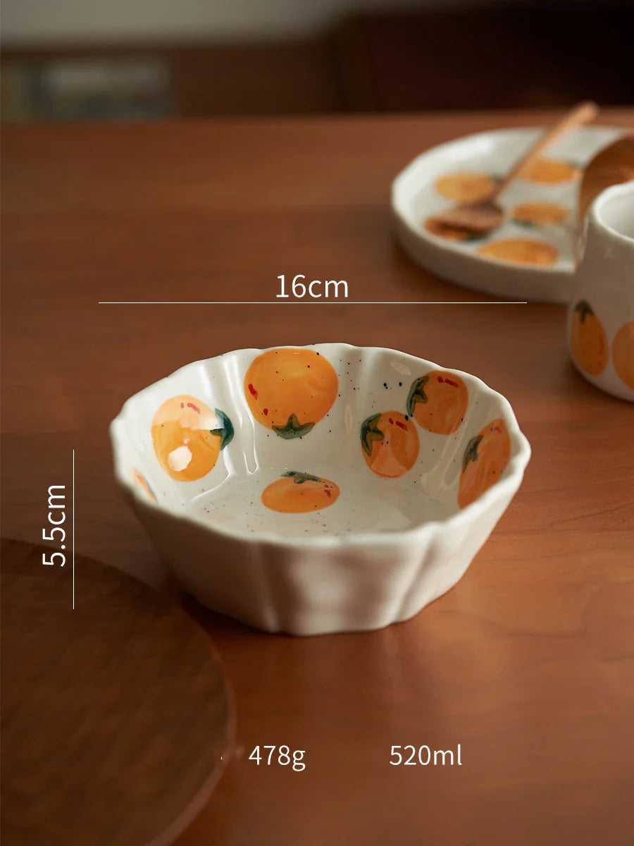 Hand-painted Fruit Pattern Ceramic Plate