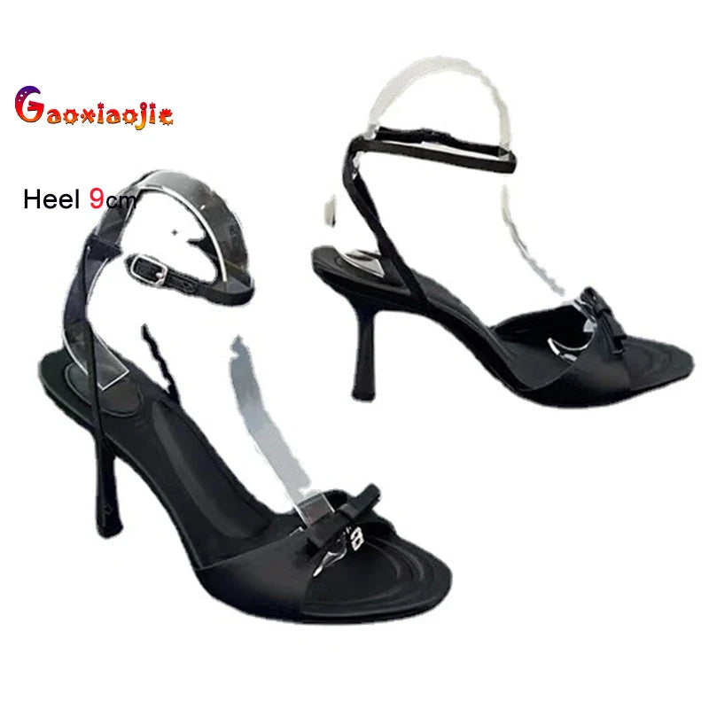Women's Buckle Simple Peep Toe High Heels Sandals