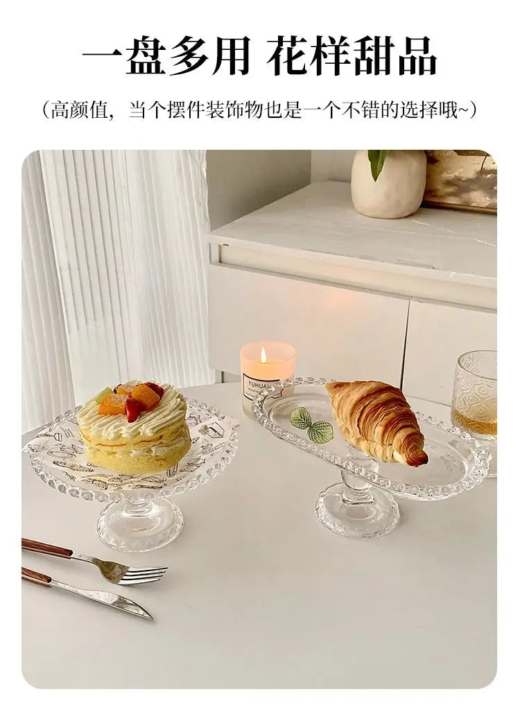 Clear Glass Cake Plate