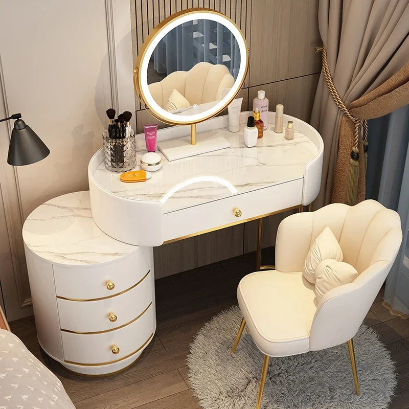 Vanity Table Women Luxury European Big Stool Study Dressing Table Organizer Home Furniture