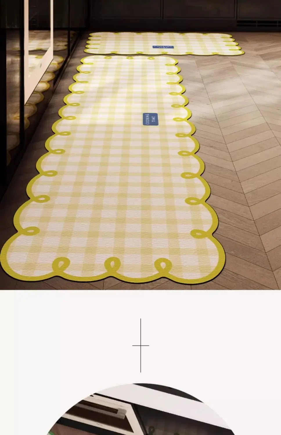 Simple Checkerboard Kitchen Special Dialgae Mud Absorbent Anti-Fouling Anti-Slip, Dirt-Resistant Carpet Home Decor