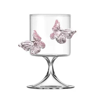 Original High Legged Glass Cup Butterfly Glassware Aesthetic Cup