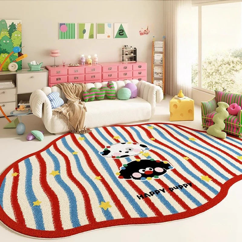 Cream Style Rugs Decoration Anti-slip Carpet Fluffy Soft Floor Mat Thick Plush Cloakroom Rug