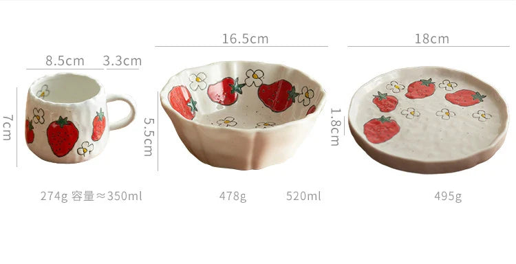 Hand-painted Fruit Pattern Ceramic Plate