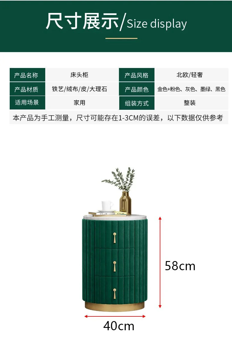 Mobile Side Bed Pink Nightstands Small Modern Modern Luxury Nightstands Space Saving Storage Furniture