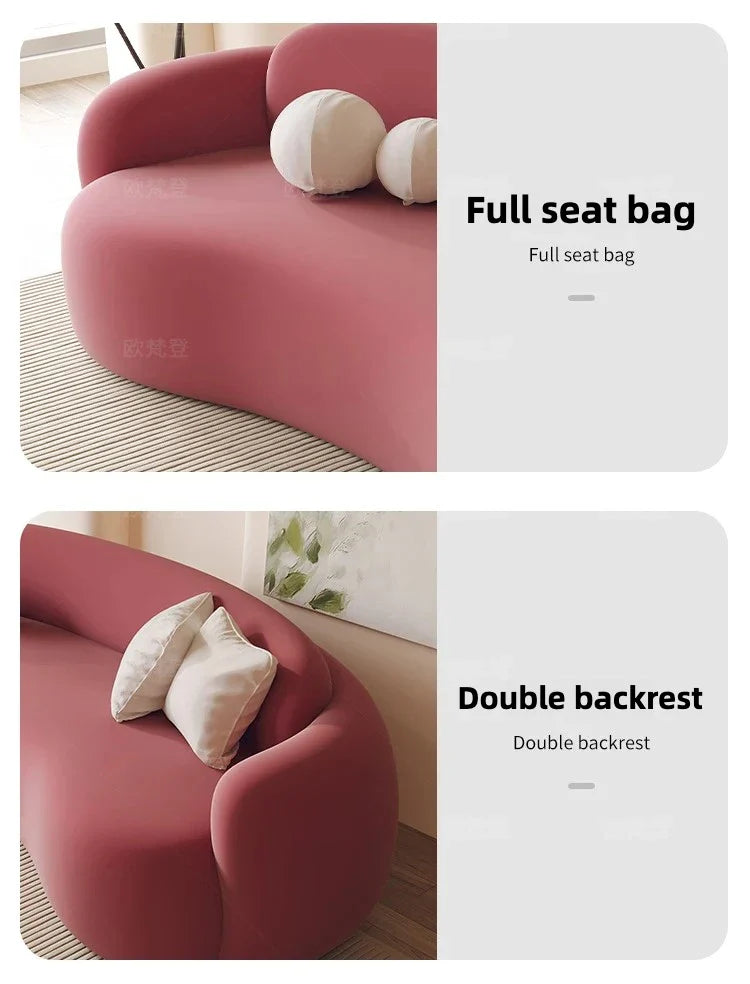 European Italiano Velvet Living Room Sofa Pink Floor Light Luxury 3 Seat Couch Christmas Organizer Sofa Inflavel Home Decoration