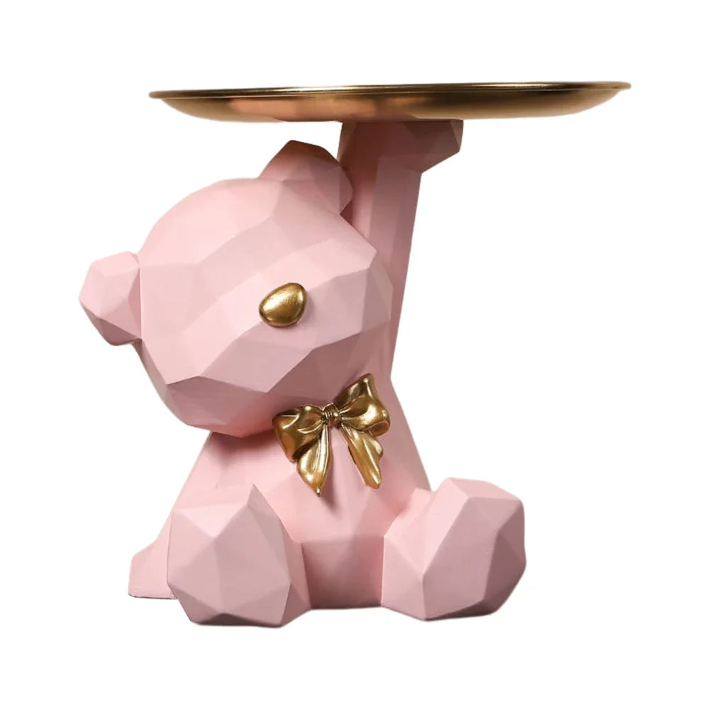Geometric Bear Key Holder Figurine Entrance