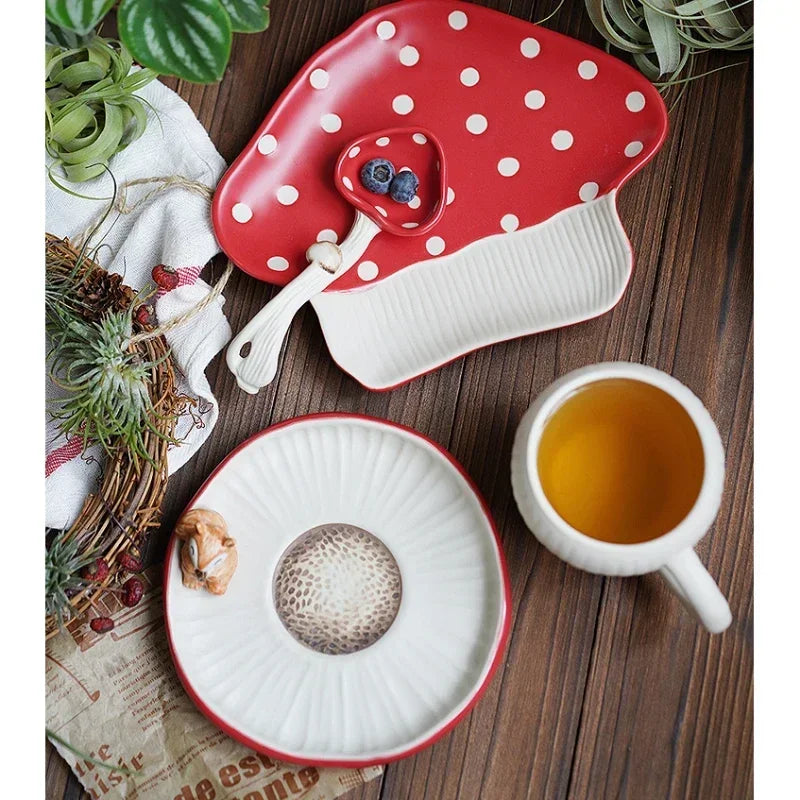 Cute Creative Ceramic Mushroom Shape Kitchenware