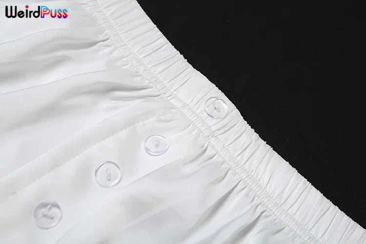 Silky Elegant Women 2 Piece Set Casual Sleeveless Ruffles Camisole+Button Shorts Matching Streetwear Casual Outfits