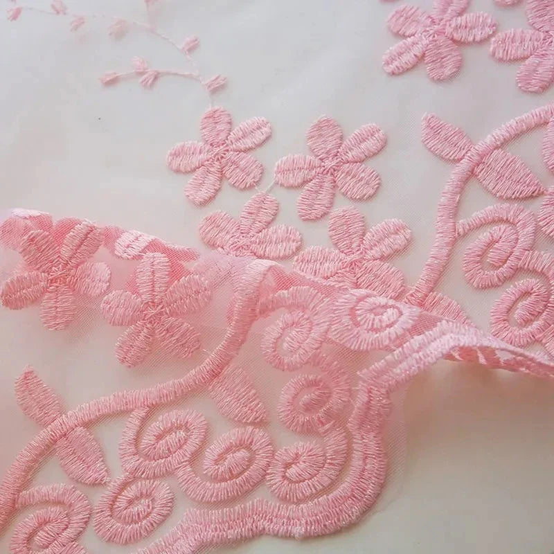 Embroidery Flowers Lace Curtains