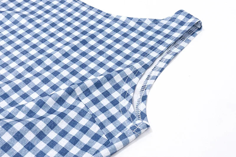 Fashion Bow Backless Tank Top Casual Streetwear Plaid Print Sleeveless Crop Tops Summer Slim Fashion Corsets