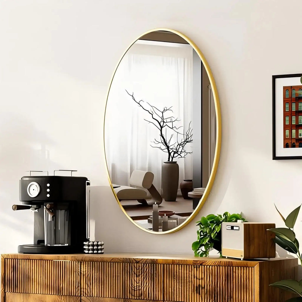 Oval Bathroom Mirror 26"x38" Bathroom Vanity Mirror, Gold