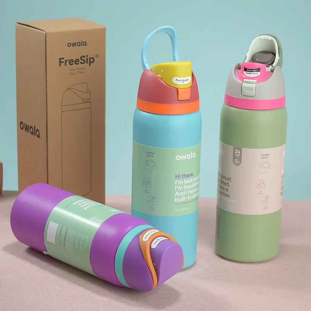 Insulated Stainless Steel  Cup Water Bottle with Straw, BPA-Free Sports Water Bottle, Great for Travel 32 Oz