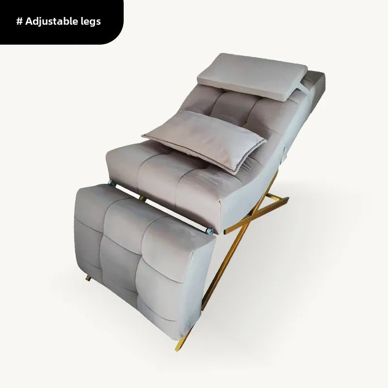 Luxury Salon Equipment Furniture Pink Gold Massage Table Set Modern Lay Down Eyelash Facial Bed