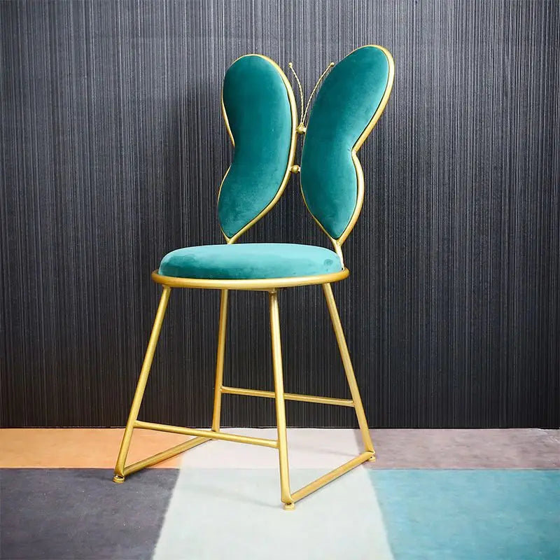 Modern Velvet Bow Stool - Nordic Vanity Chair with Backrest, Luxe Makeup Stool for Bedroom, Instagrammable Pink Accent Seat