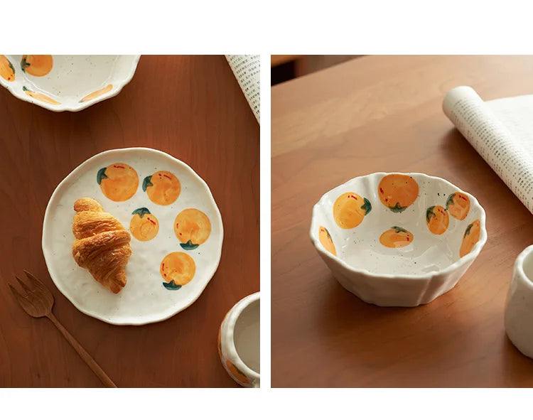 Hand-painted Fruit Pattern Ceramic Plate