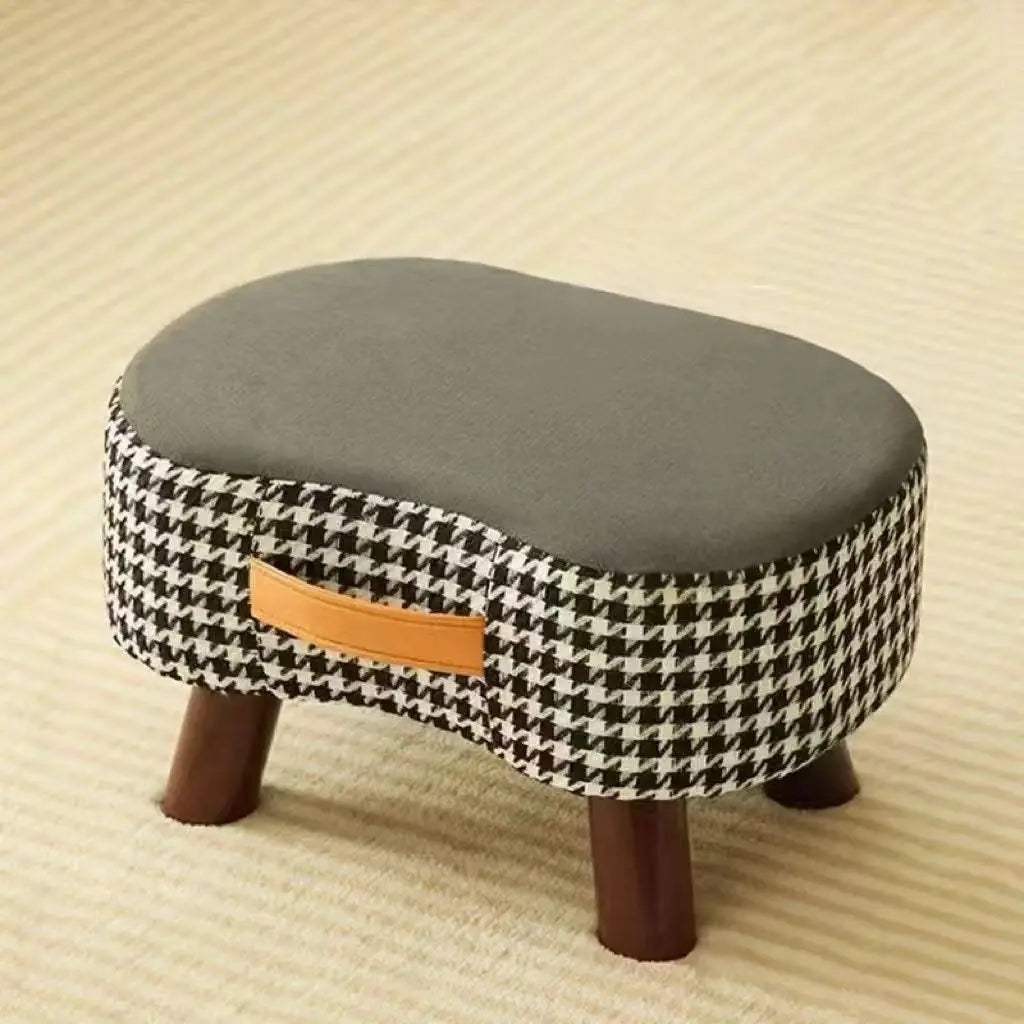 Curved Footstool with Handle Convenient To MoveSofa Small Stool