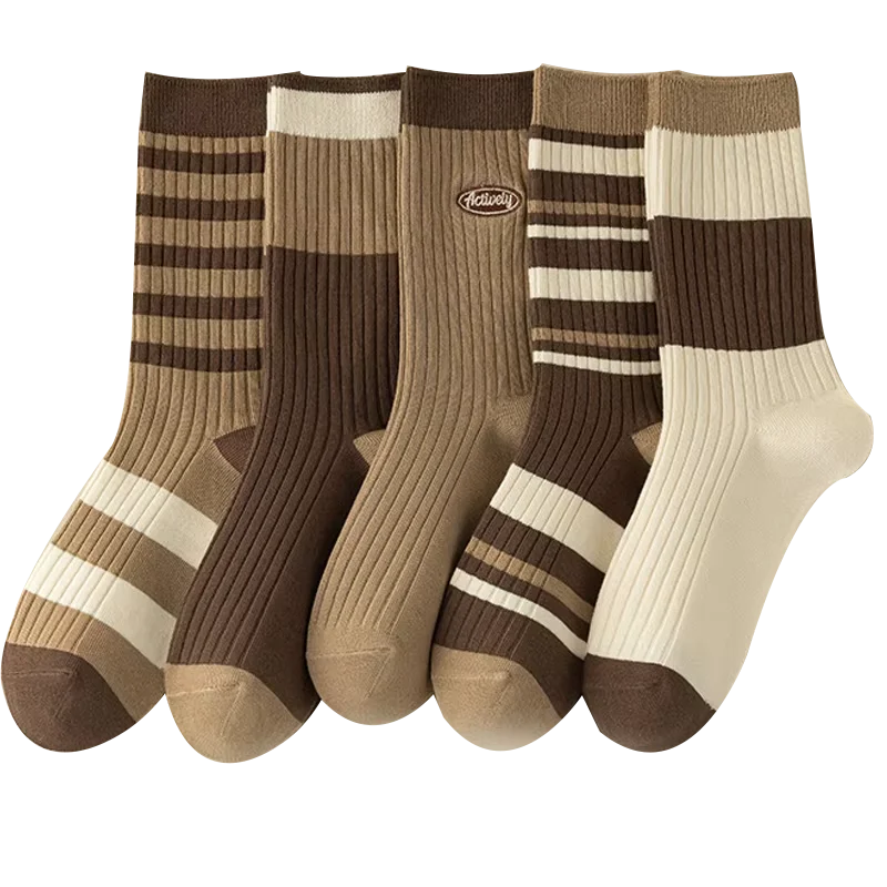 Pairs Lot Socks for Women Ruffle Middle Tube Ankle Short Breathable Black White Set Spring Autumn