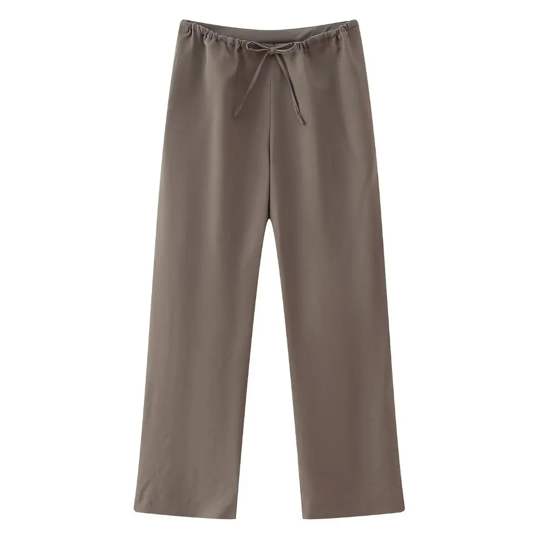 Halter Backless Tops Woman Tanks Camis Asymmetric Off Shoulder Long Top and Pants