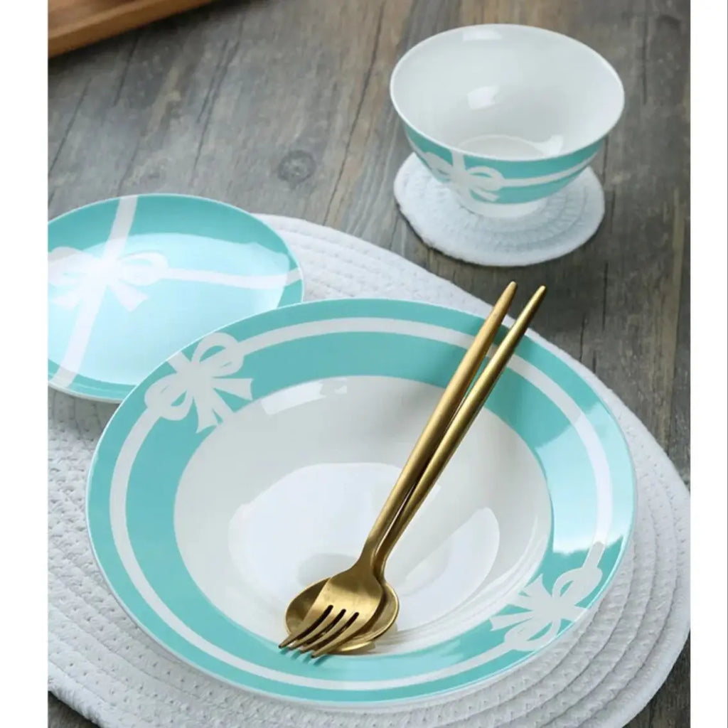 Ceramic Blue Bow Tableware