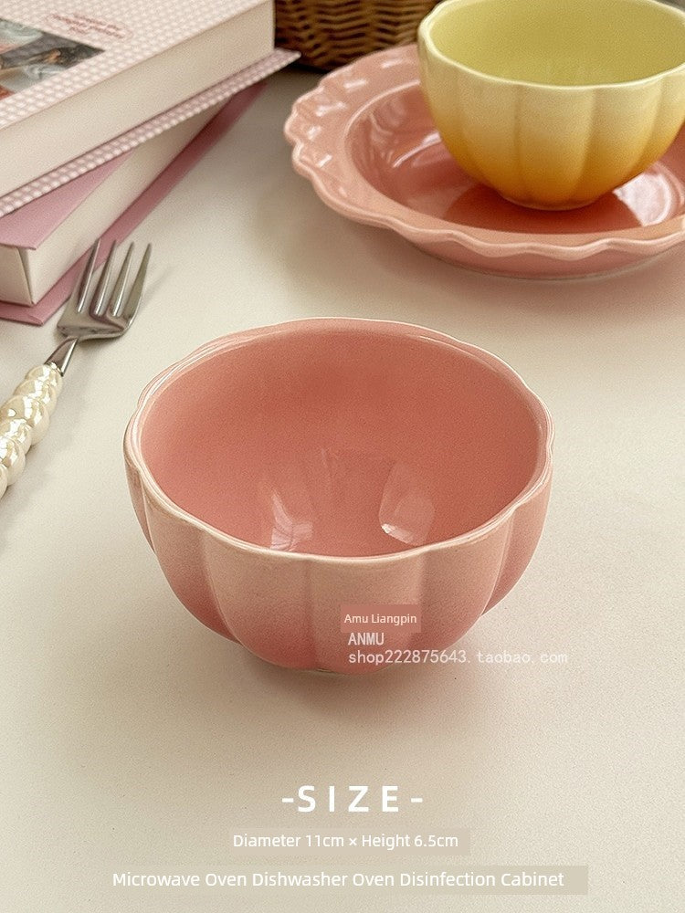 Gradient Lace Underglaze Porcelain Tableware Dish and Bowl Dish