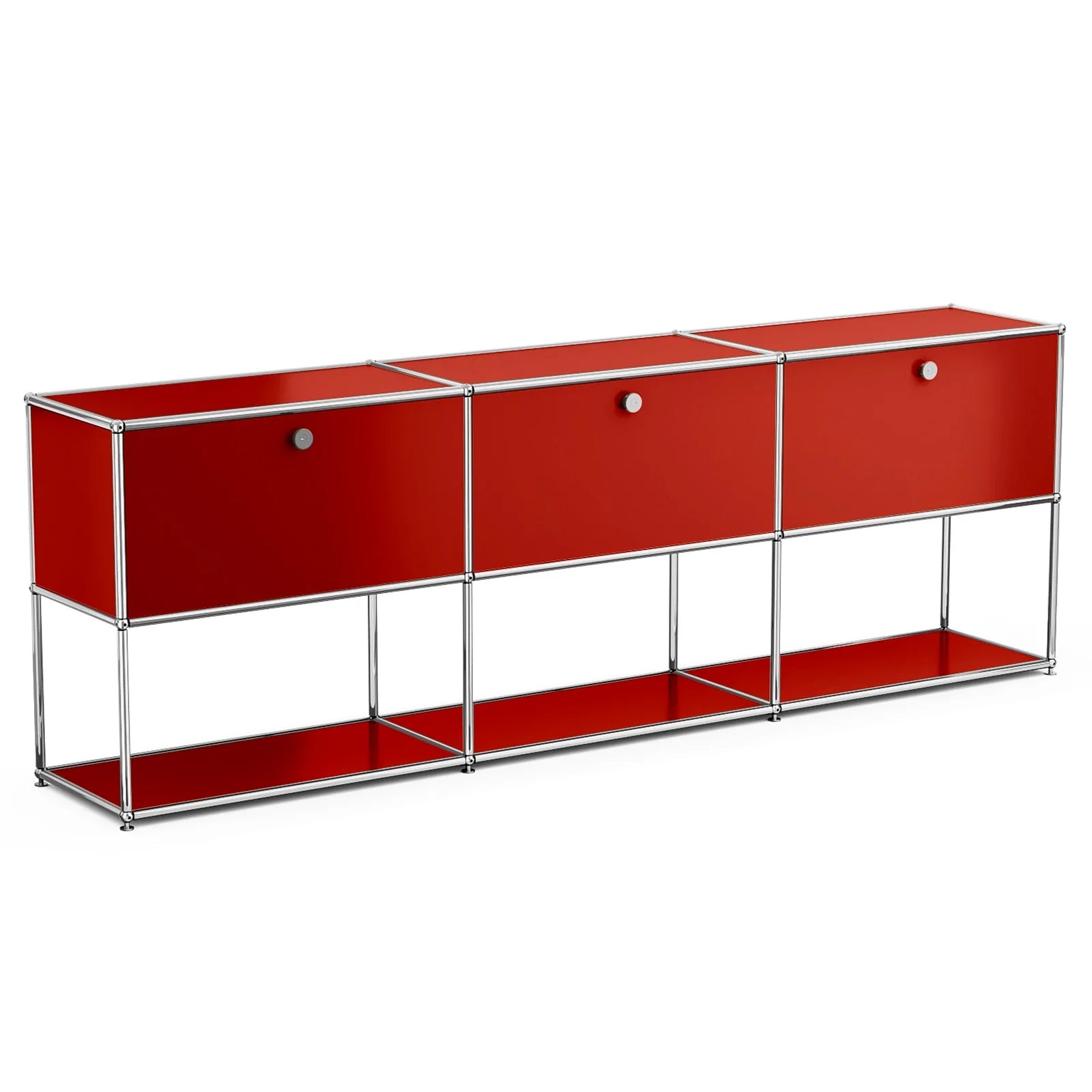 Modular Combination Storage Cabinet Middle Multi-function Haller Stainless Steel Structure with Door Furniture