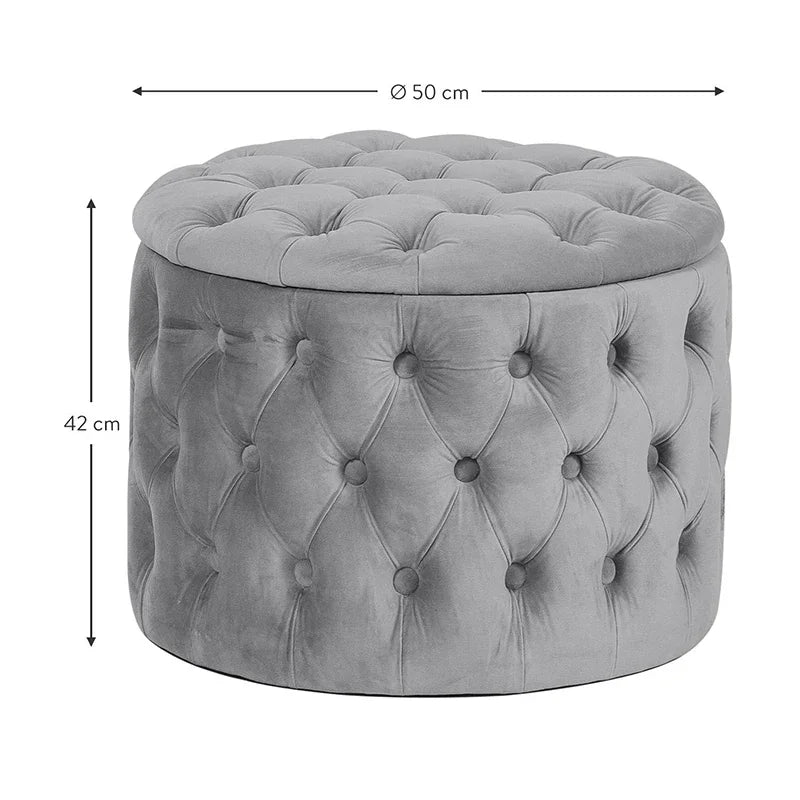 Luxury Sofa Footstool Fabric Storage Round Sofa Stool