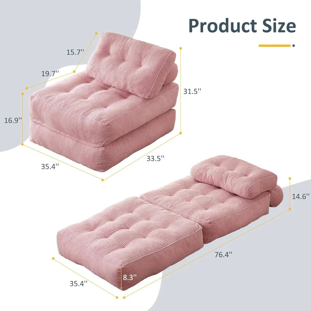 Folding Chair Bed, Futon Sofa Bed, Convertible Sofa Bed, Small Space Sofa