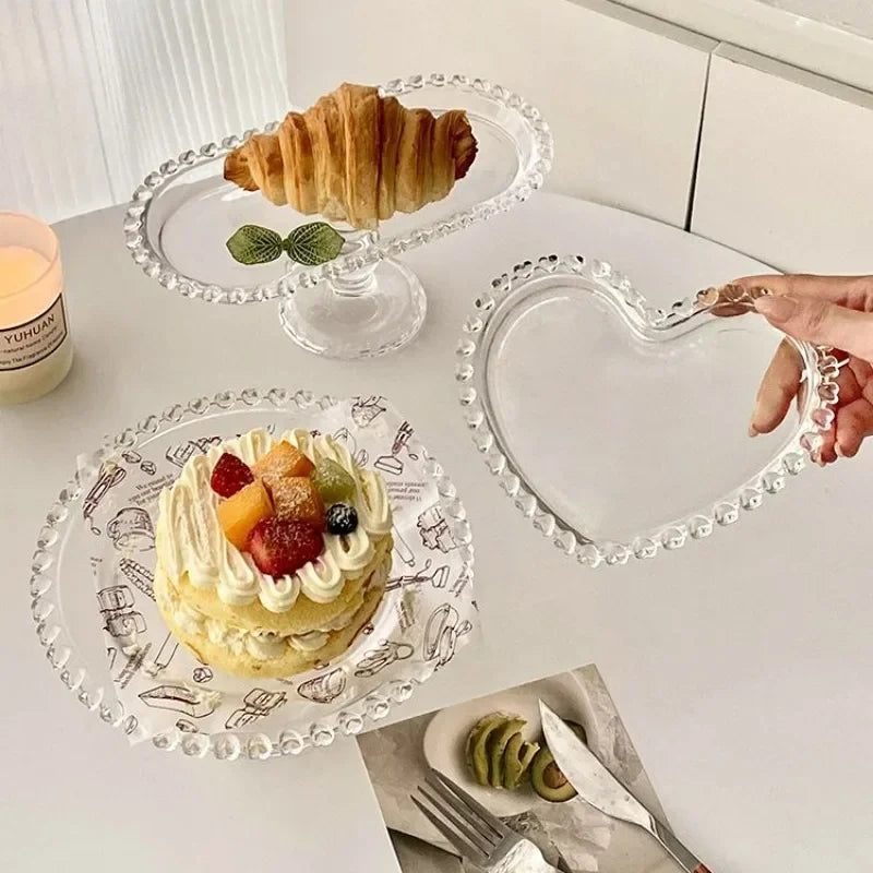 Clear Glass Cake Plate