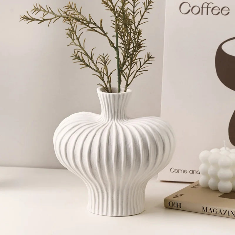 Imitation Ceramic Plastic Vase Home Living Room Plastic Chic Vase, Modern Minimalist Desktop Decor