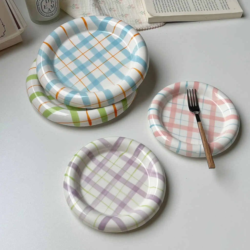 Cream Luxury Plate Dish Food Grade Ceramic Tableware