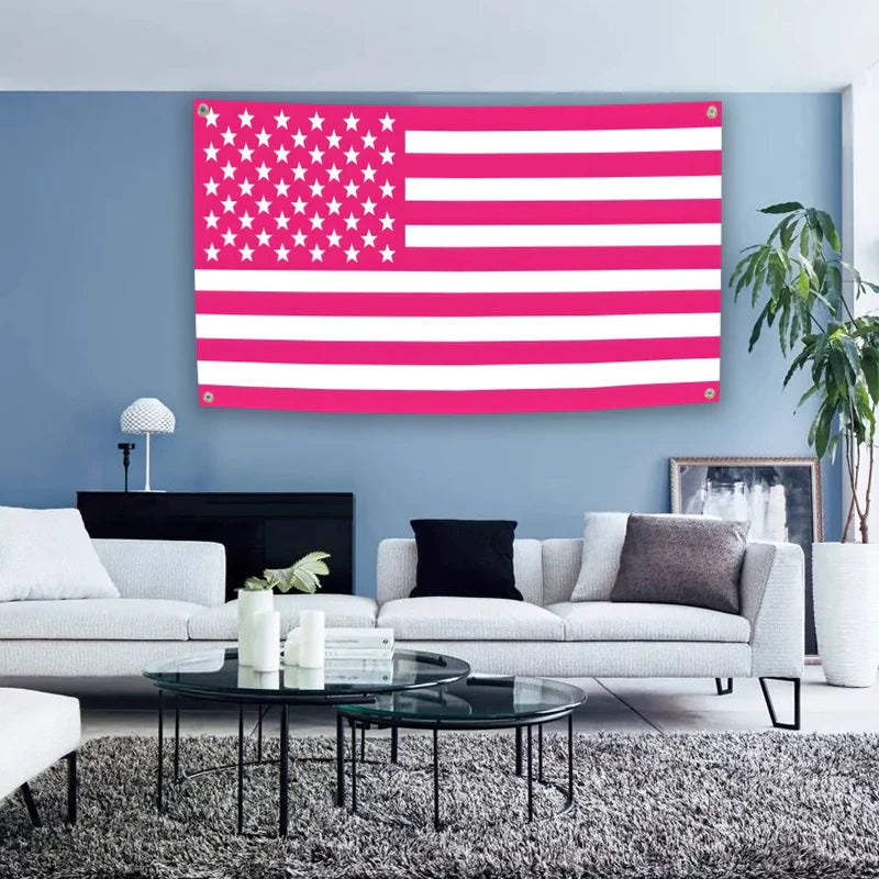 Summer Pink American Flag Wall Tapestry Flag