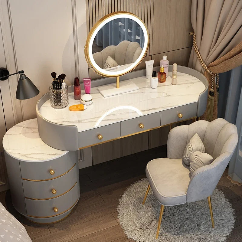 Vanity Table Women Luxury European Big Stool Study Dressing Table Organizer Home Furniture