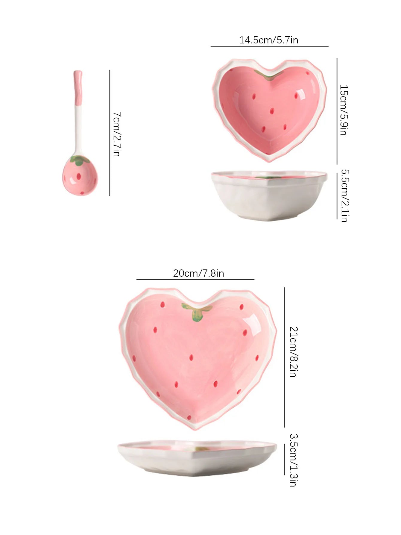 Strawberry Bowl Spoon Plate Set