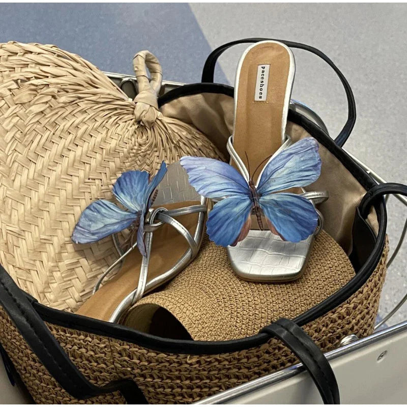 Summer Exquisite Butterfly Magnolia Flowers Holiday Casual Style Sandal