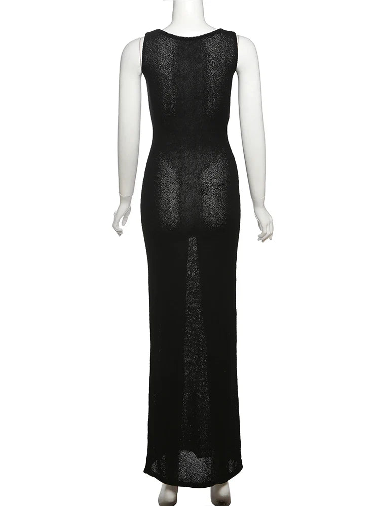 Knit Midi Pink Sweet Tanks Slim Dress